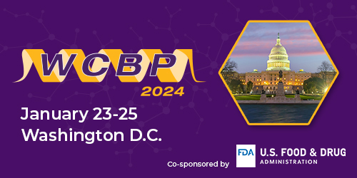 Image of Capitol Building with text 'WCBP 2024 January 23-25 Washington D.C. Co-sponsored by FDA'
