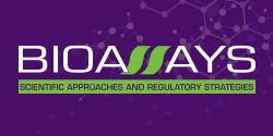 Image of purple background with text 'Bioassays Scientific Approaches and Regulatory Strategies'