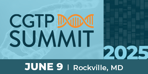 Blue graphic with text 'CGTP Summit June 9, 2025 Rockville, MD'