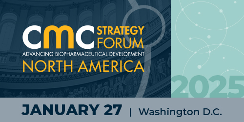 Blue graphic with text 'CMC Strategy Forum North America January 27, 2025 Washington D.C.'