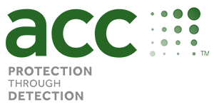 Company logo with text 'acc Protection Through Detection'