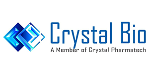 Company logo graphic of blue crystals with text 'Crystal Bio a Member of Crystal Pharmatech'