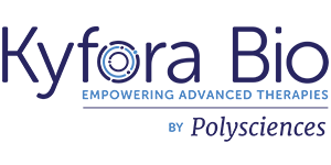 Company logo with text 'Kyfora Bio Empowering Advanced Therapies by Polysciences'