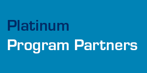 Image of blue background with text 'platinum program partners'