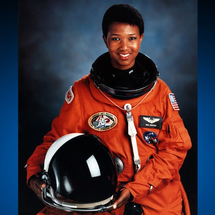 Image of female in astronaut uniform